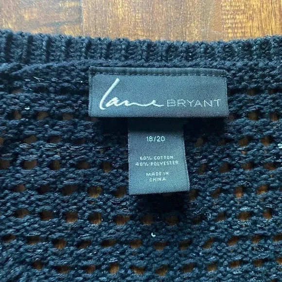 Lane Bryant Womens Size 18/20 Knit Black Sparkly Sweater Long Sleeve Pre-owned - Picture 8 of 12